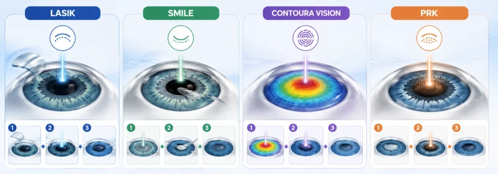 LASIK vs SMILE vs Contoura Vision vs PRK